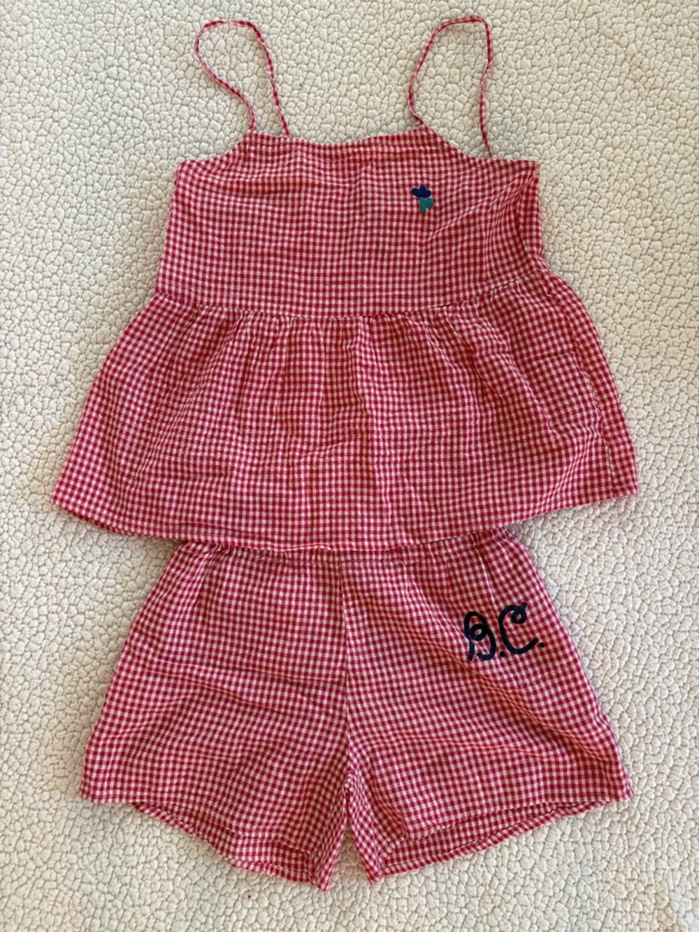 Bobo Choses Red Gingham Tank & Shorts Set